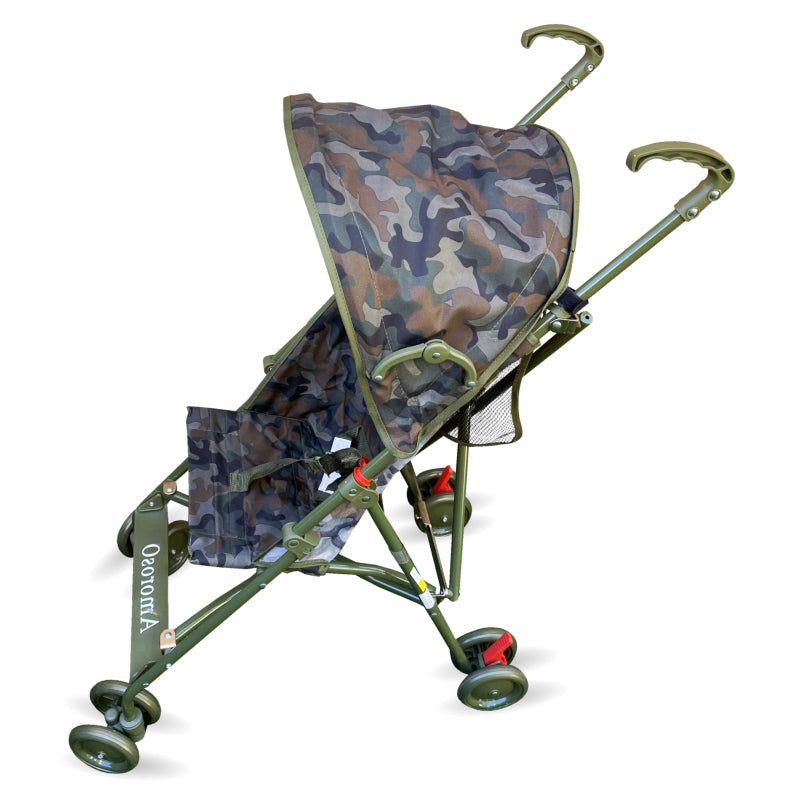 AmorosO Lightweight Camouflage Boy Umbrella Stroller Rounded Canopy