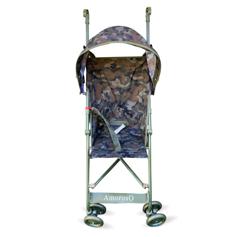 AmorosO Lightweight Camouflage Boy Umbrella Stroller Rounded Canopy