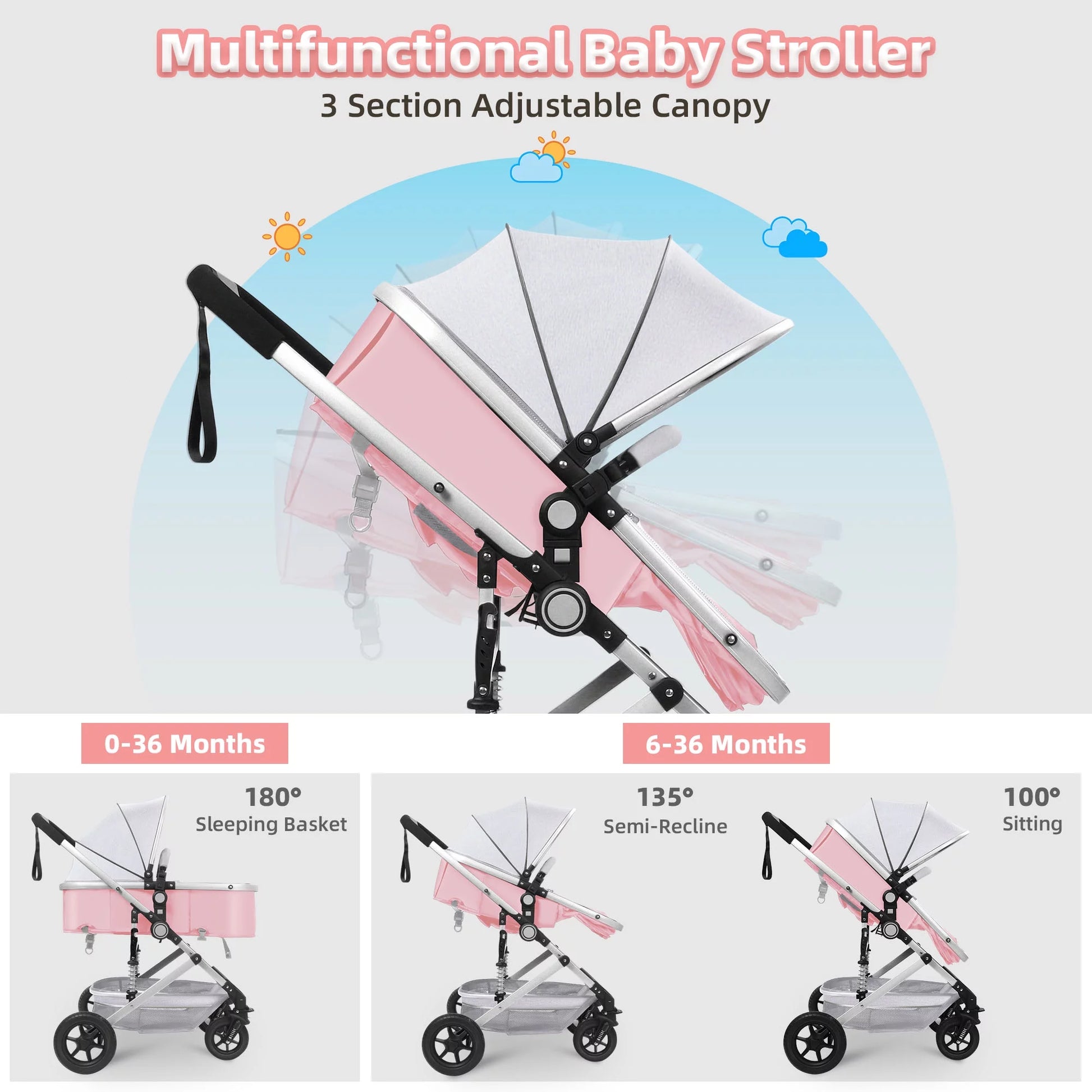 vomeast baby stroller Vomeast Baby Stroller: Foldable, Reversible Bassinet, Travel Stroller – GiGi Baby