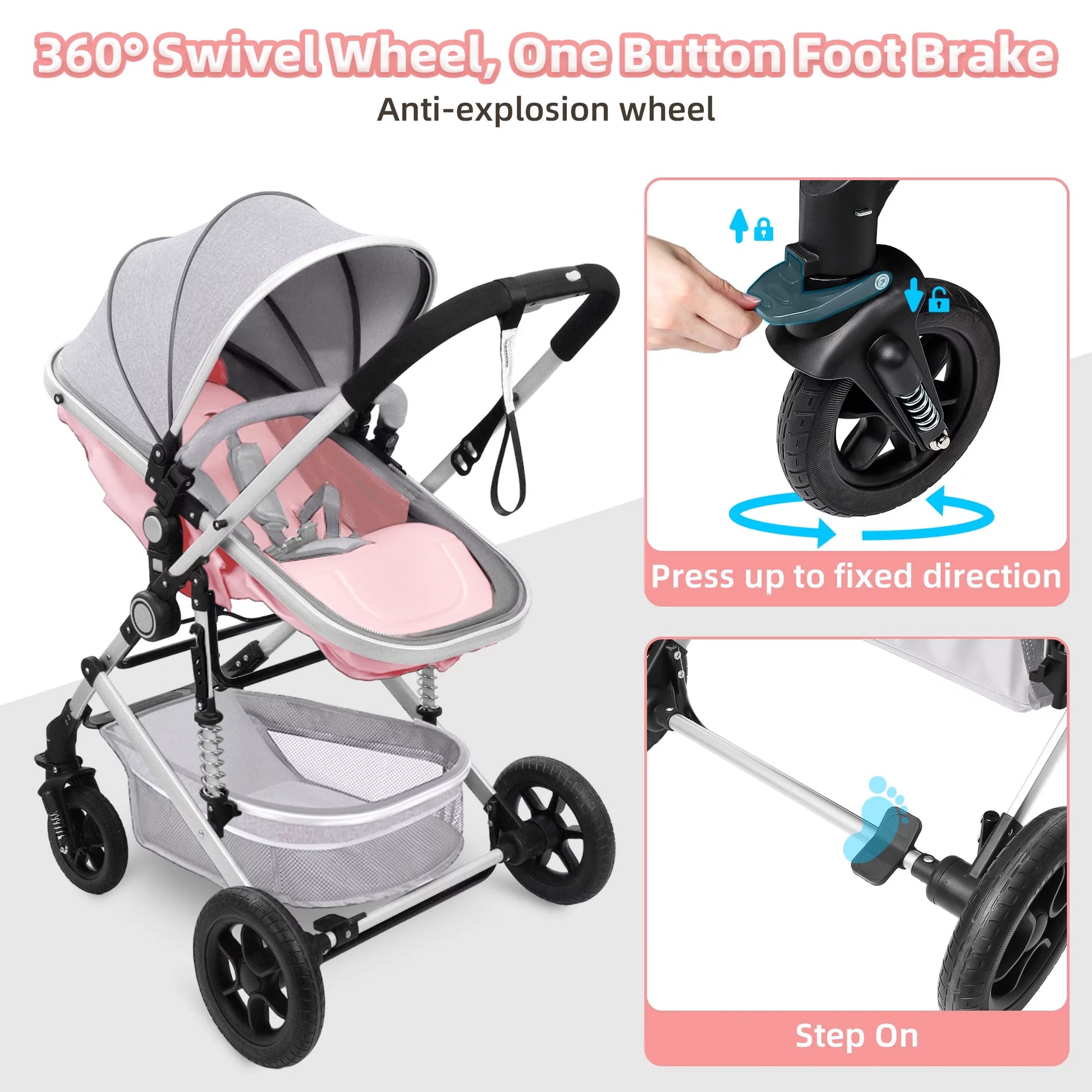vomeast baby stroller Vomeast Baby Stroller: Foldable, Reversible Bassinet, Travel Stroller – GiGi Baby