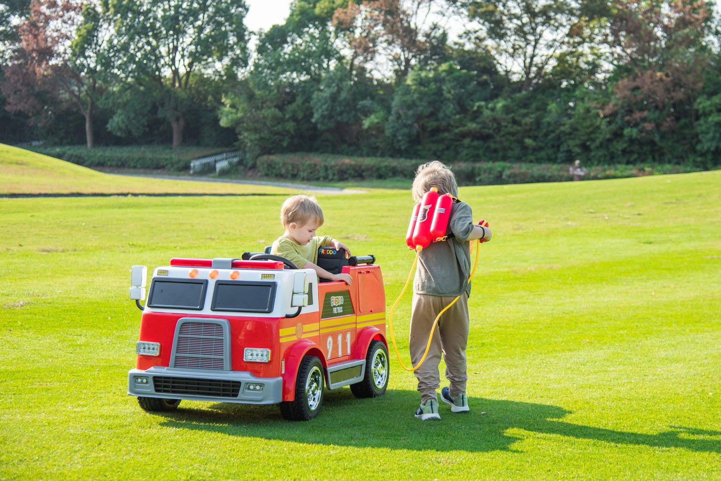 24V Freddo Fire Truck 2-Seater Ride on