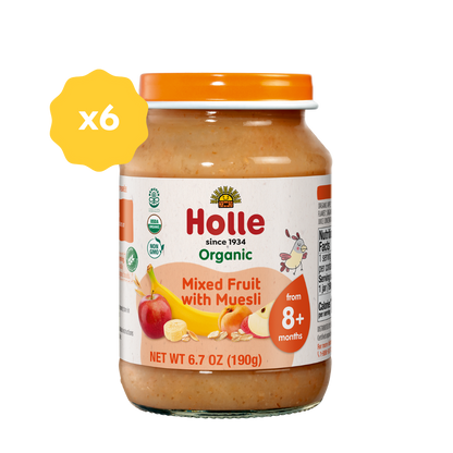 Holle Baby - Mixed Fruit with Muesli - (6 Jars - 6.7oz each)