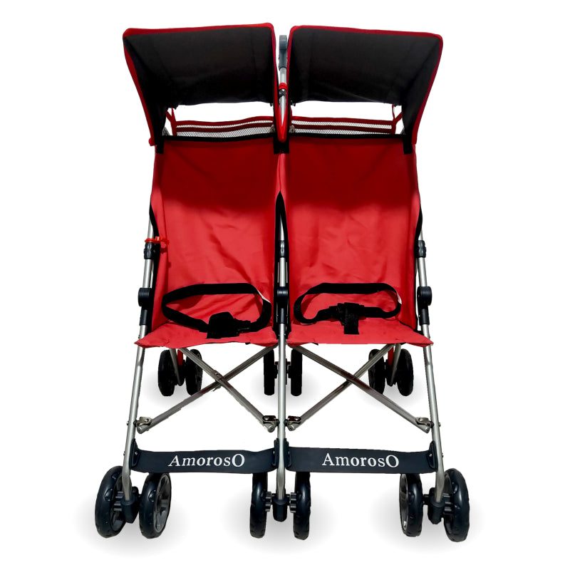 amoroso double stroller AmorosO Lightweight Red Twin Umbrella Stroller – GiGi Baby