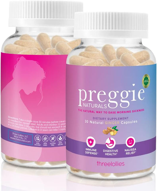 Preggie Three Lollies Naturals Ginger Capsules