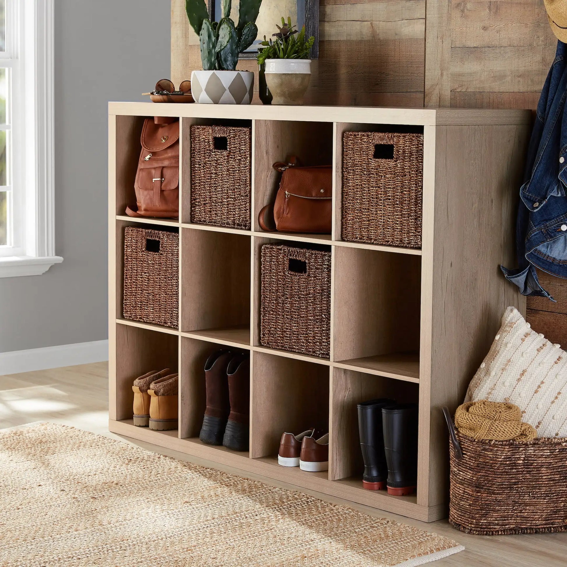 6/9/12/16-Cube Wooden Storage Organizer Bookshelf, Unit Shelf, Closet Cabinet, DVD Rack File Organizer Rack in Living Room Study