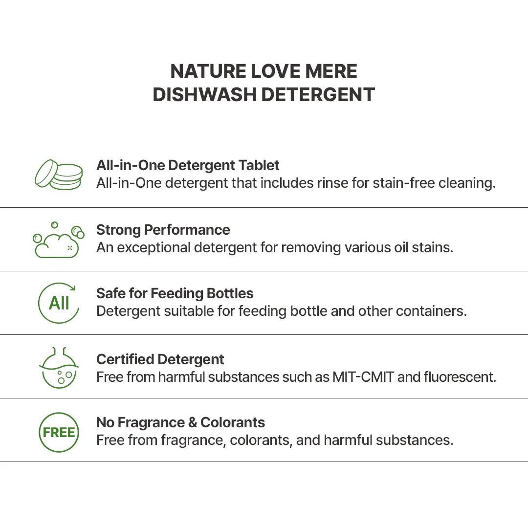 Nature Love Mere Dishwasher Detergent Tablets (40 Tablets)