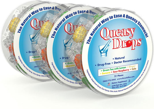 Queasy Drops -  3 Pack, 21 Drops Each