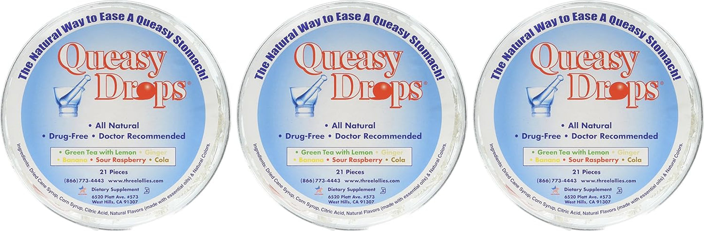 Queasy Drops -  3 Pack, 21 Drops Each