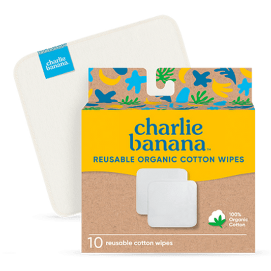 10 Organic Cotton Wipes by Charlie Banana