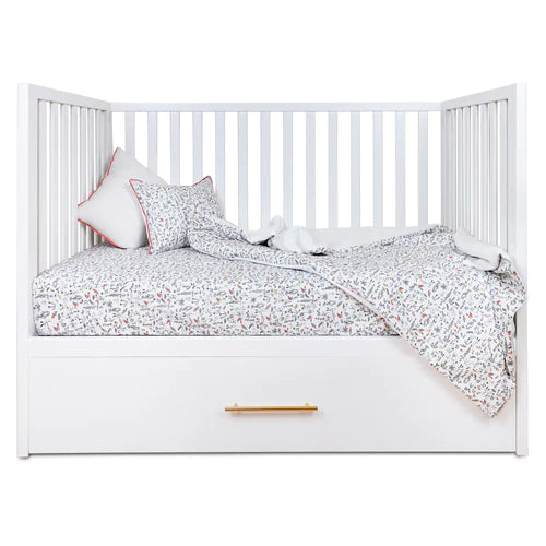 Hushcrib Convertible Crib With Trundle Bed, White