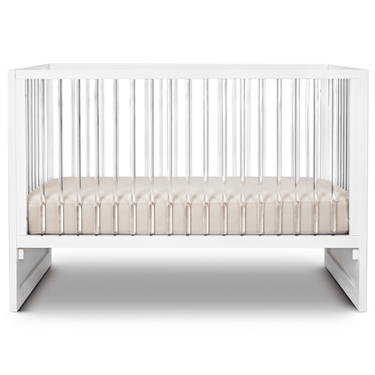 Hushcrib Convertible Crib With Trundle Bed, White / Acrylic