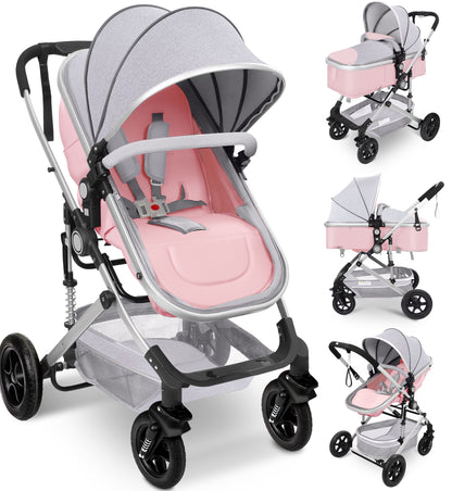 newborn and toddler stroller Vomeast Baby Stroller: Foldable, Reversible Bassinet, Travel Stroller – GiGi Baby
