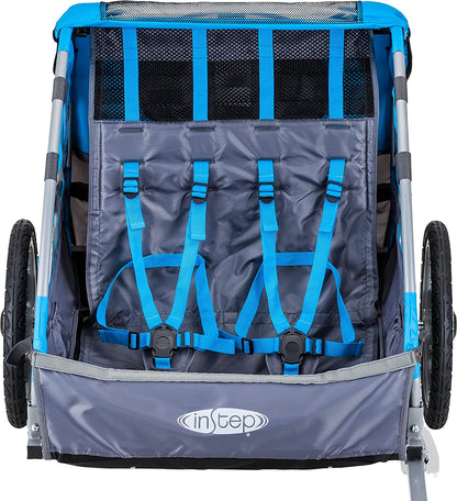 Bike Trailer for Toddlers, Kids, Single and Double Seat, 2-In-1 Canopy Carrier, Multiple Colors