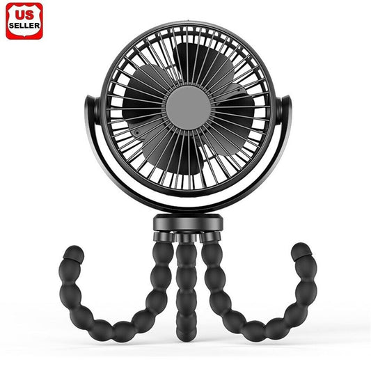 Portable Handheld Mini Cooling Fan Flexible Tripod Clip Desk Bike Baby Stroller