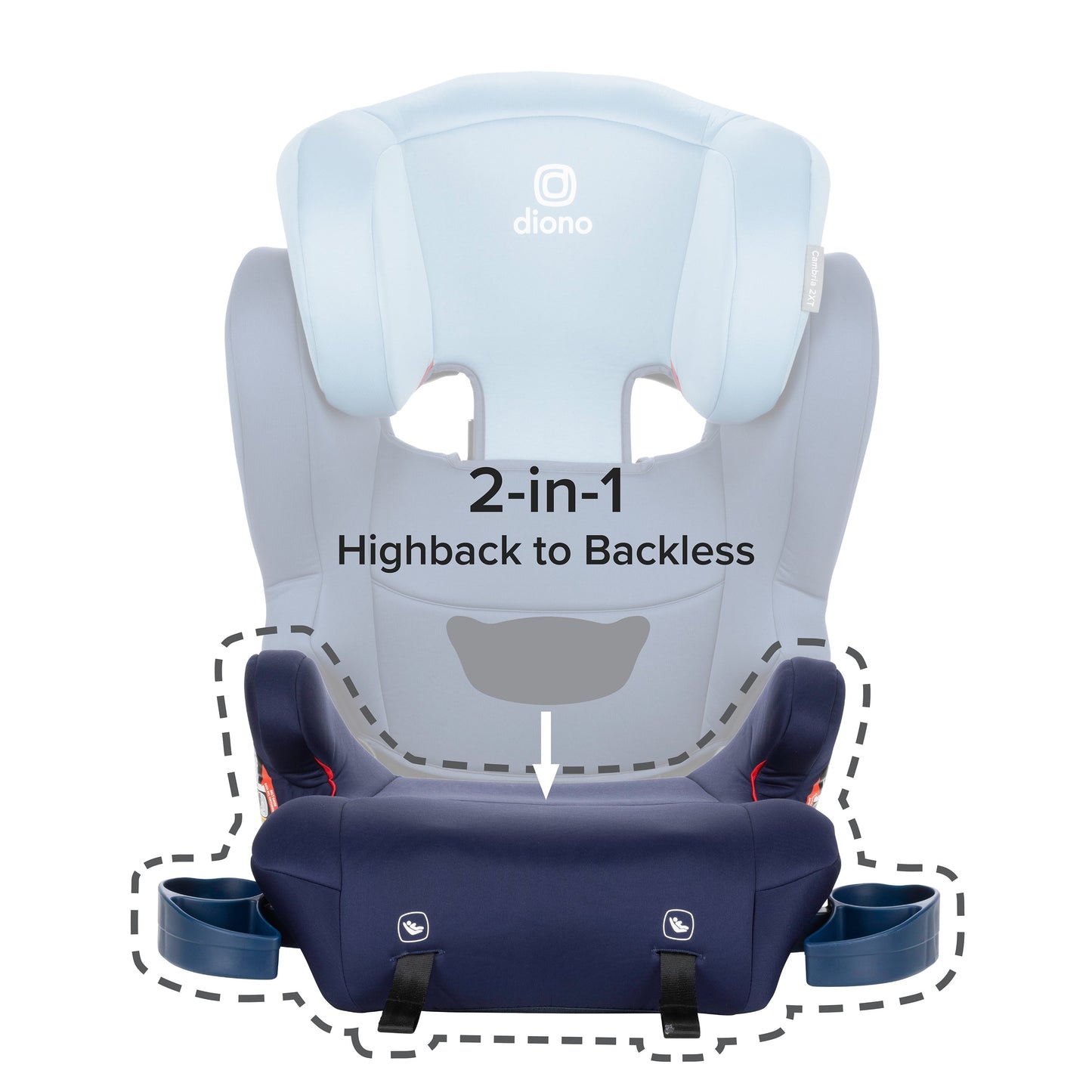 Cambria 2XT® 2-in-1 High Back to Backless XL Booster Seat