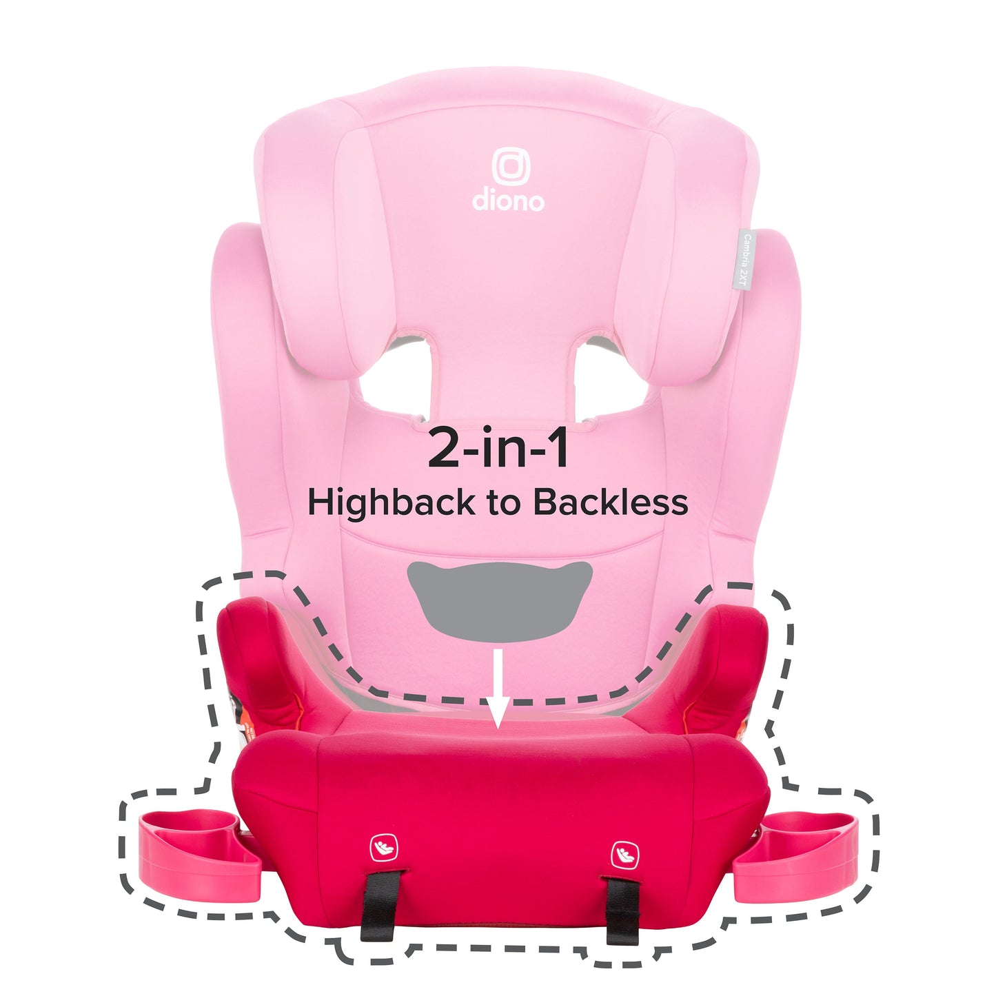 Cambria 2XT® 2-in-1 High Back to Backless XL Booster Seat